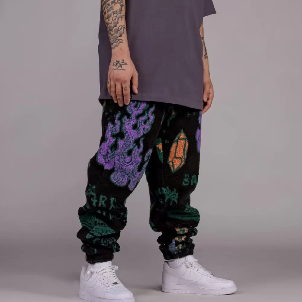 Grimey Pantalon Lost Boys All Over Jacquard Sweatpants - Black | Winter 22 Outlet