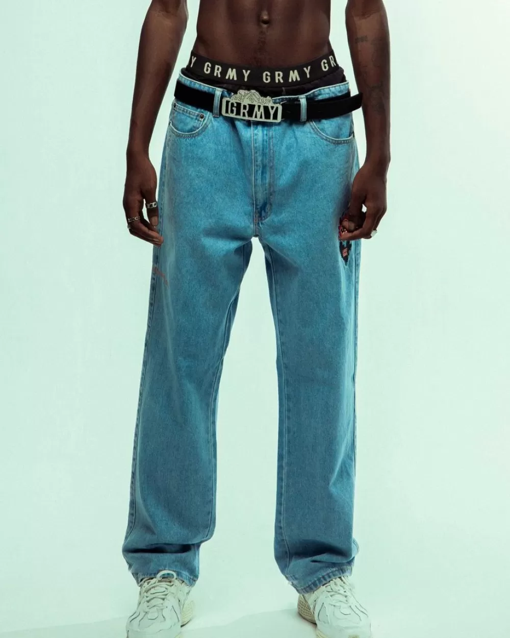 Grimey Pantalon Vaquero The Sweet Burn Regular - Washed Blue | Fw23 Store