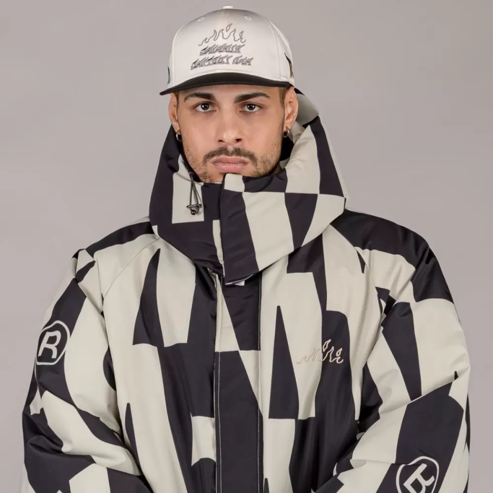 Grimey Parka Snow Fox All Over Print - Black | Winter 22 Clearance