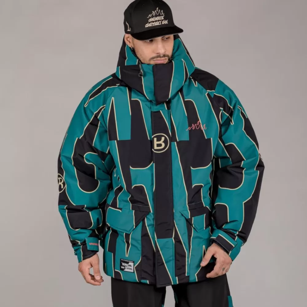 Grimey Parka Snow Fox All Over Print - Blue | Winter 22 Outlet