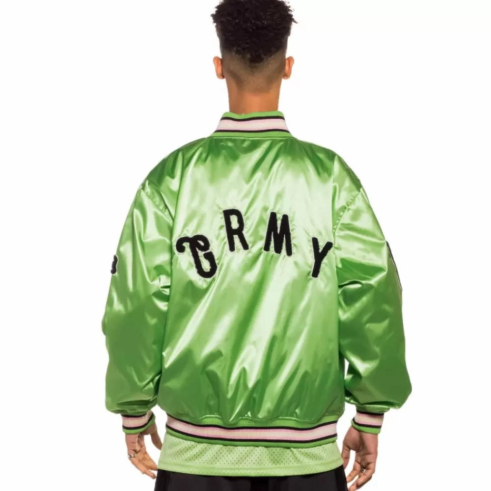 Grimey Satin Jacket Jungle Punch - Green | Spring 22 Cheap