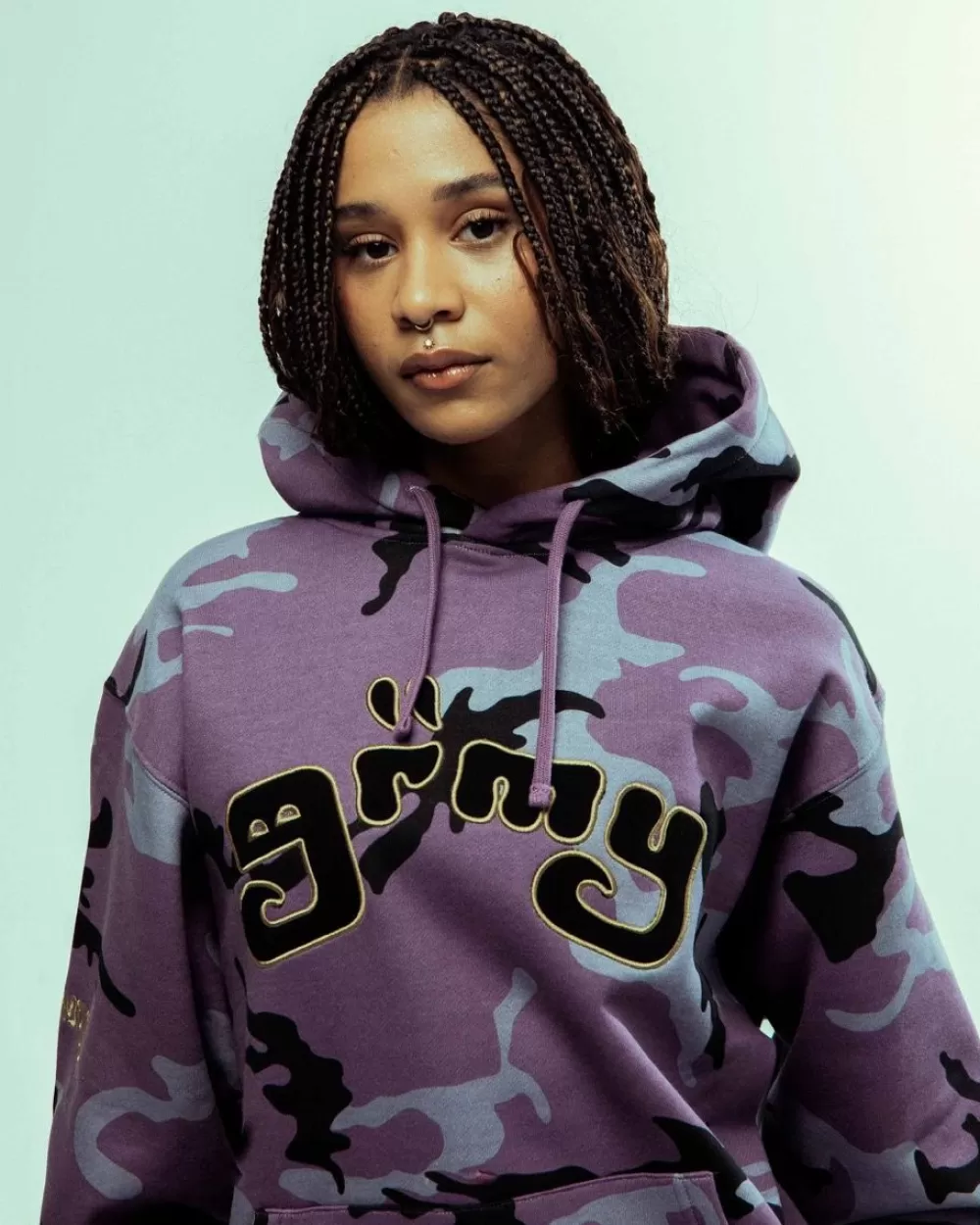 Grimey Sudadera Capucha All Over Print Tusker Temple Vintage - Purple | Fw23 New