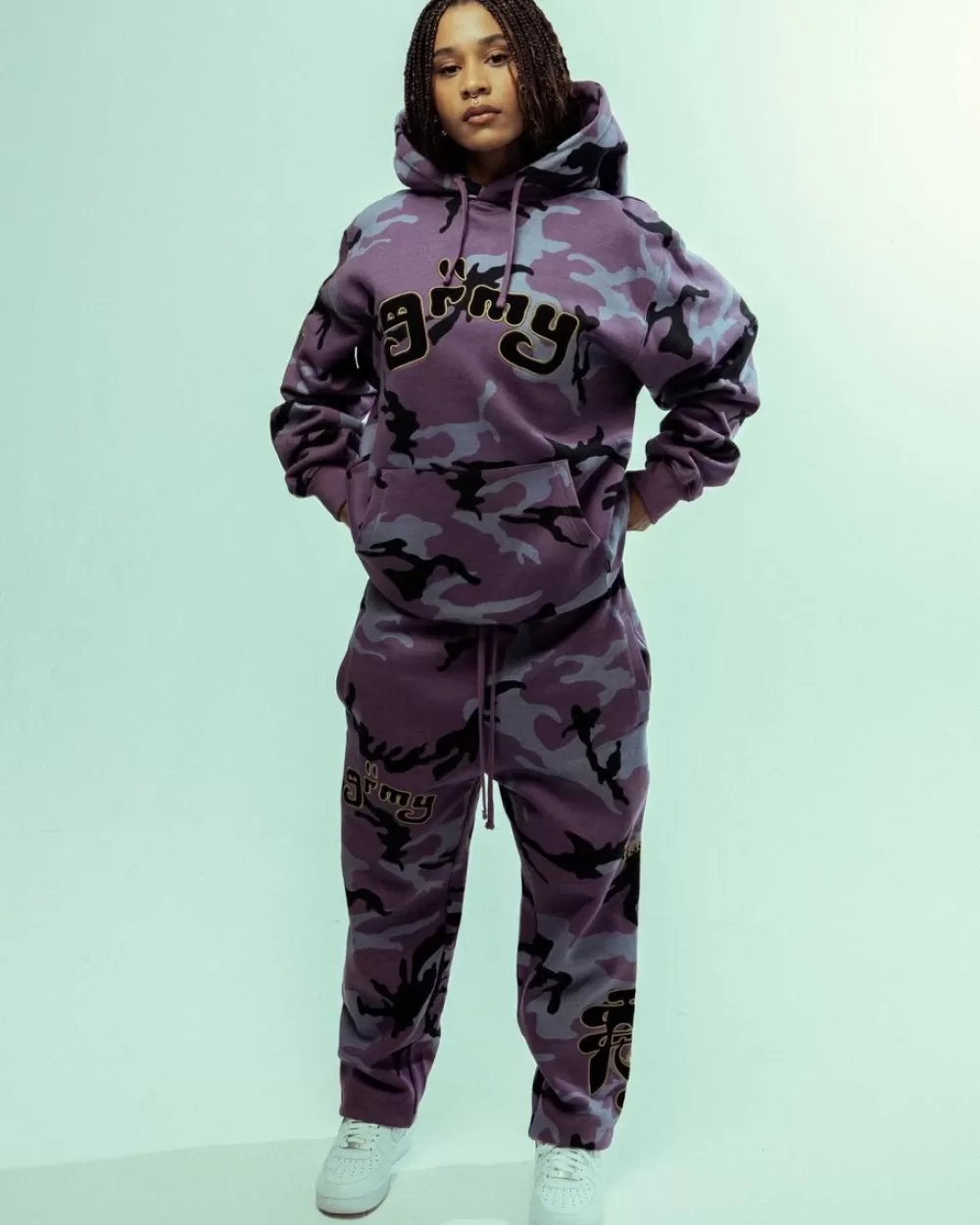 Grimey Sudadera Capucha All Over Print Tusker Temple Vintage - Purple | Fw23 New