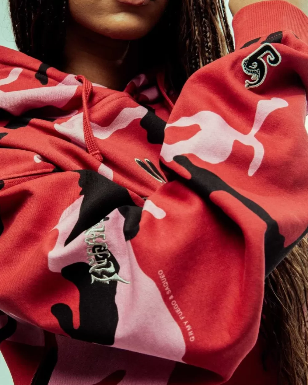 Grimey Sudadera Capucha All Over Print Tusker Temple Vintage - Red | Fw23 Flash Sale