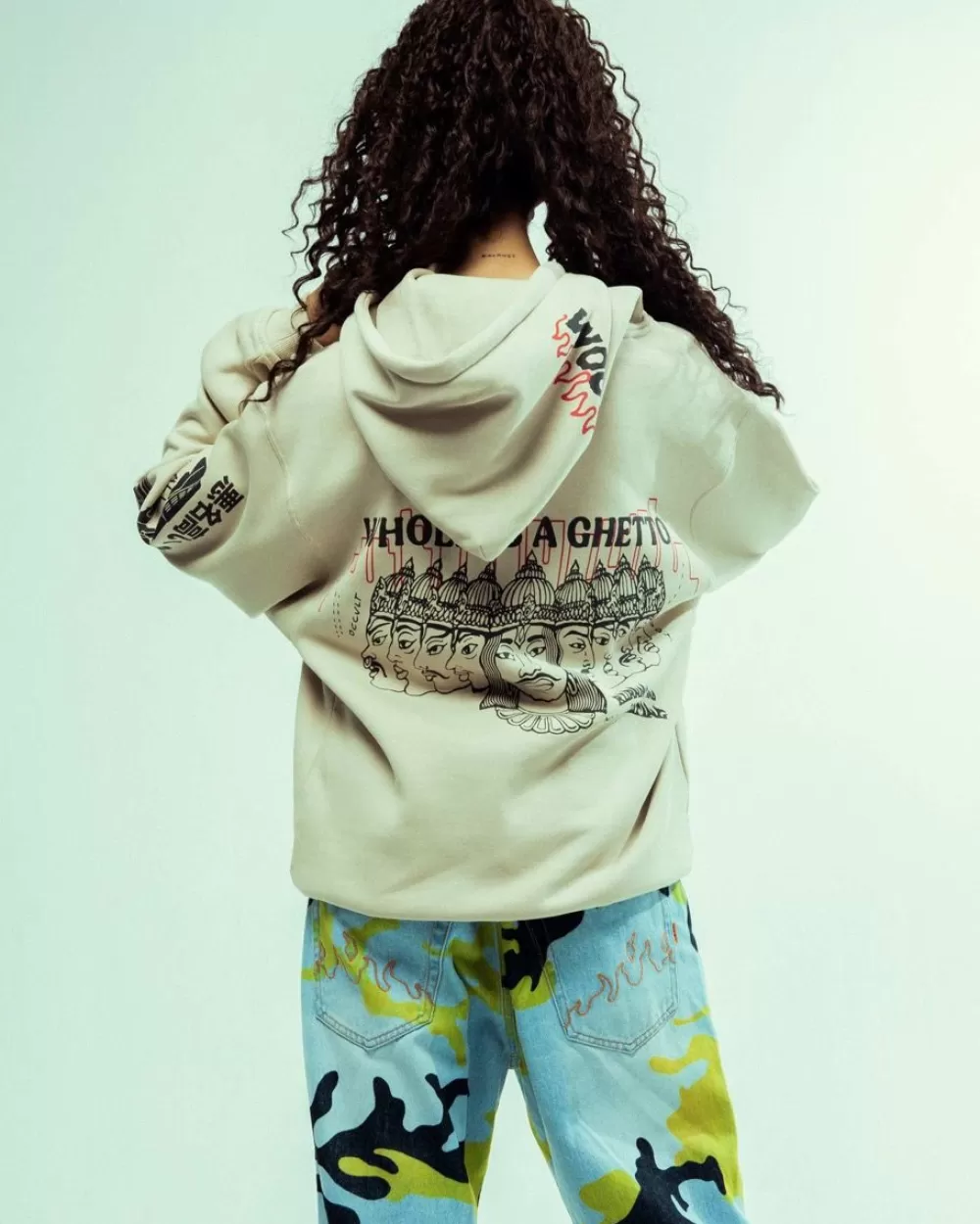 Grimey Sudadera Capucha Back At You Wide Hole Vintage - Cream | Fw23 Cheap