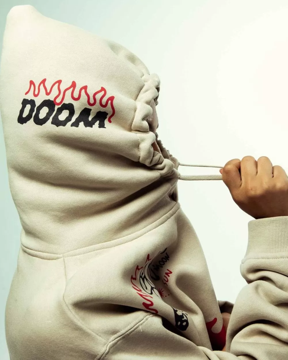 Grimey Sudadera Capucha Back At You Wide Hole Vintage - Cream | Fw23 Cheap