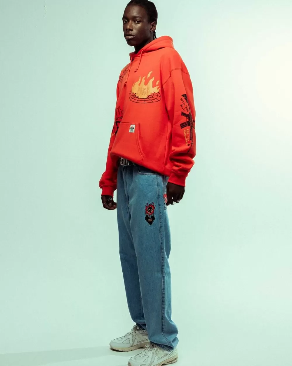 Grimey Sudadera Capucha Back At You Wide Hole Vintage - Red | Fw23 Hot