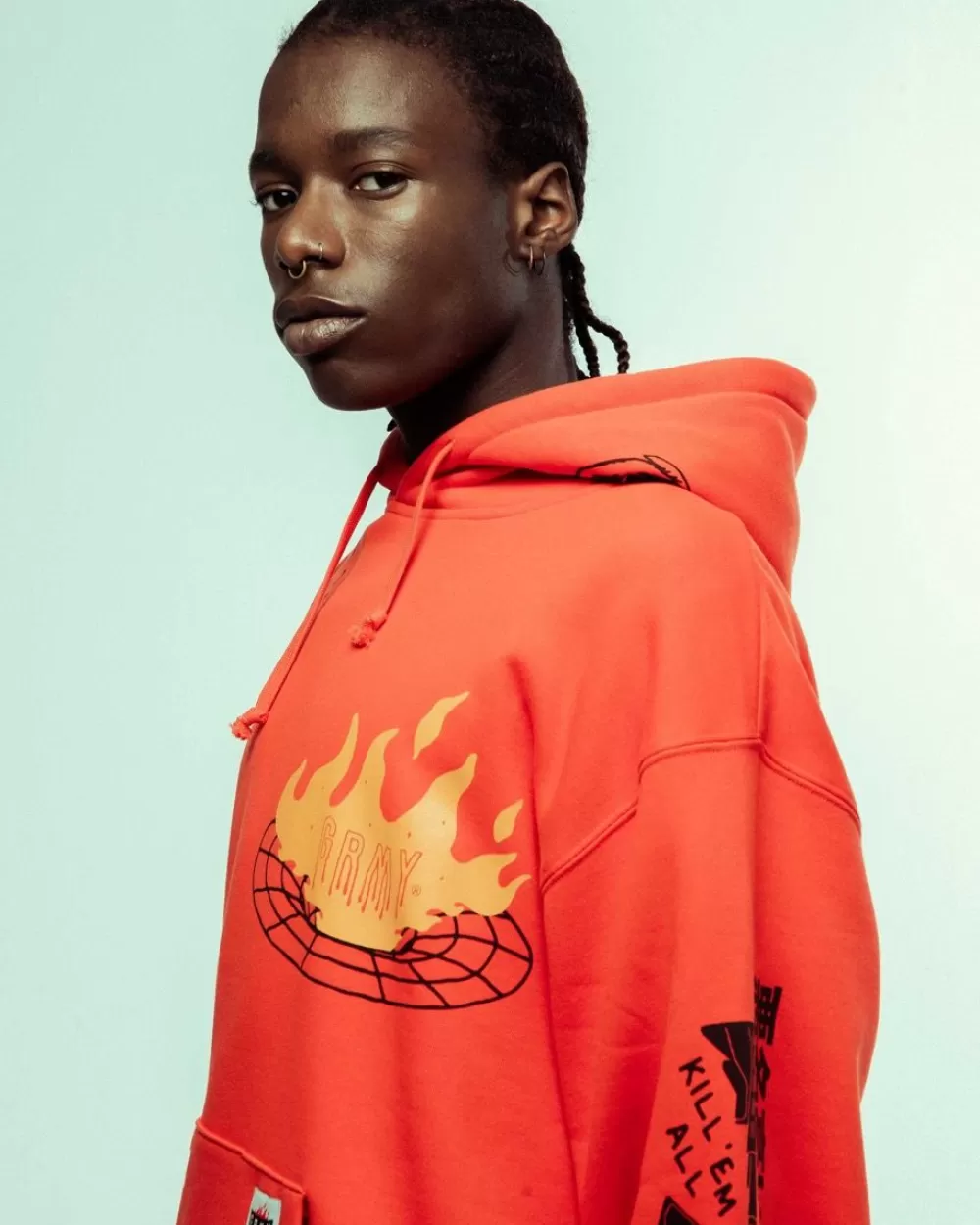 Grimey Sudadera Capucha Back At You Wide Hole Vintage - Red | Fw23 Hot