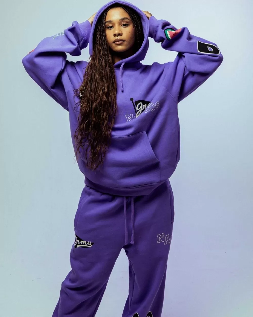 Grimey Sudadera Capucha Nablus Vintage - Purple | Fw23 Discount