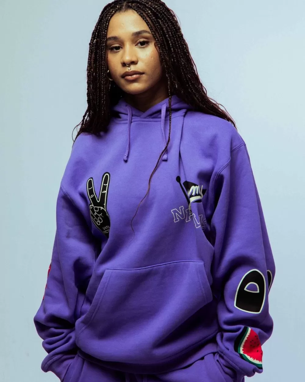 Grimey Sudadera Capucha Nablus Vintage - Purple | Fw23 Discount