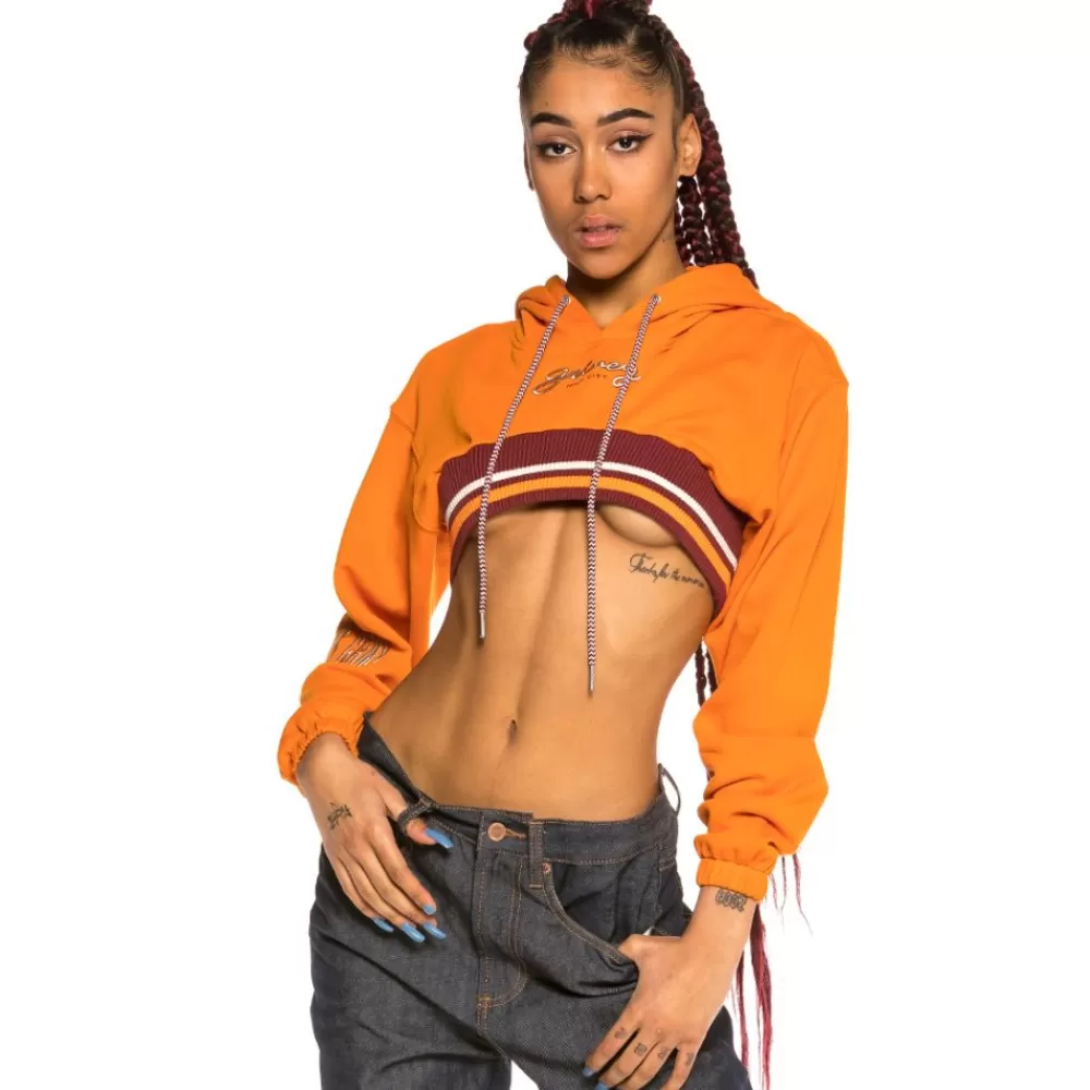 Grimey Sudadera Chica Acknowledge Crop Hoodie Ss20 Orange Best Sale