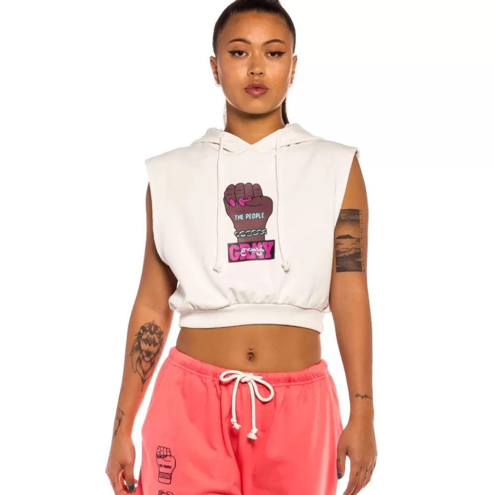 Grimey Sudadera Corta De Chica Day Dreamer Sleeveless - White | Spring 22 Sale