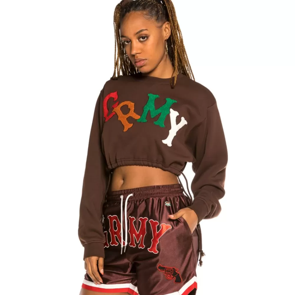 Grimey Sudadera Corta De Chica "The Loot" - Brown | Spring 21 Sale
