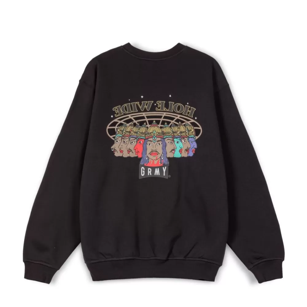 Grimey Sudadera Back At You Vintage Crewneck - Black | Fw23 Cheap