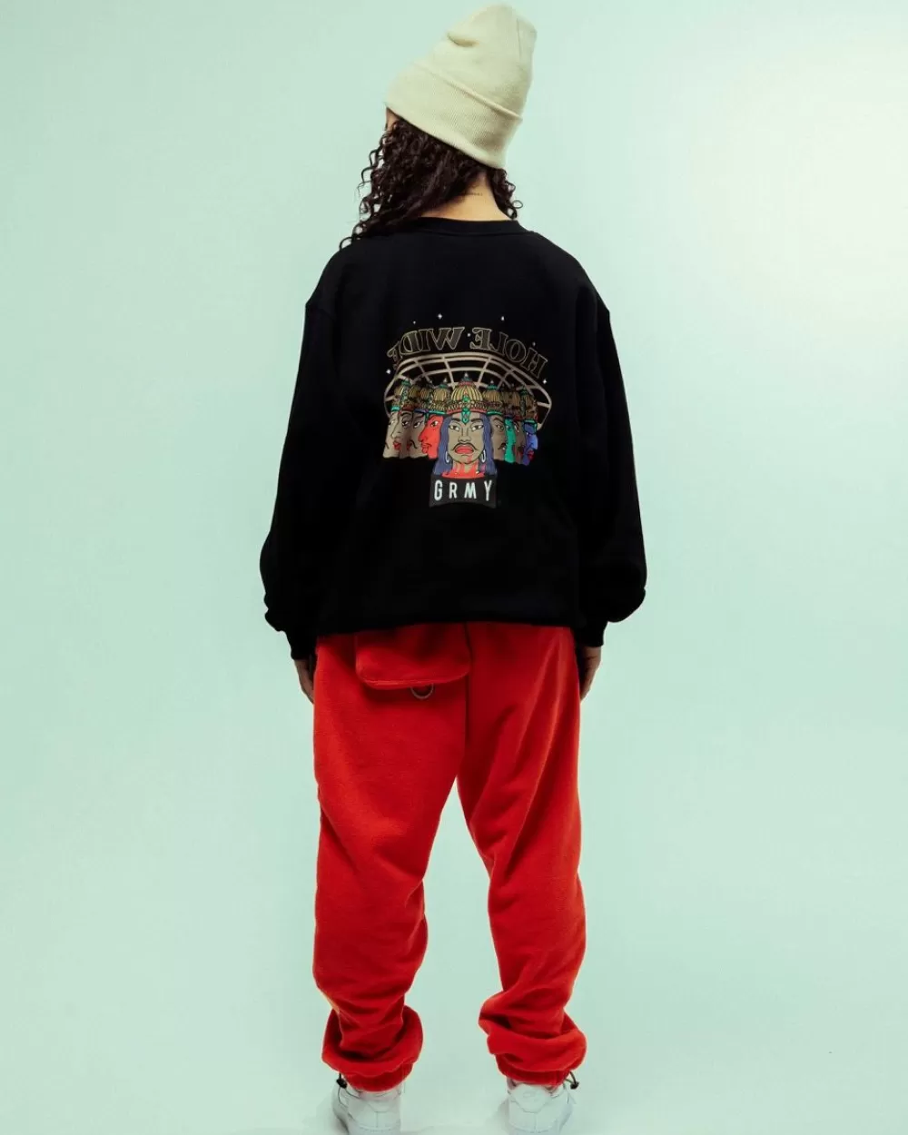 Grimey Sudadera Back At You Vintage Crewneck - Black | Fw23 Cheap