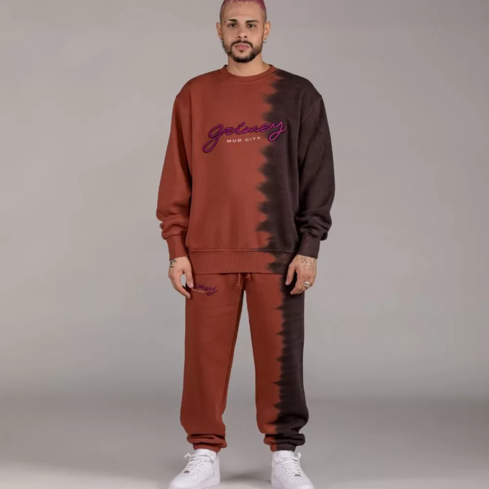 Grimey Sudadera "Dust Storm" Tie & Dye Crewneck - Brown | Fall 22 Store