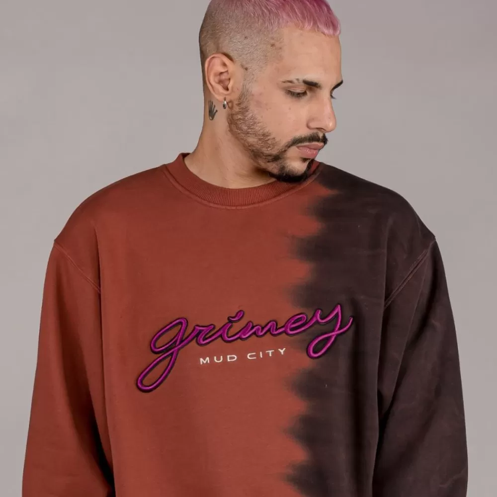 Grimey Sudadera "Dust Storm" Tie & Dye Crewneck - Brown | Fall 22 Store
