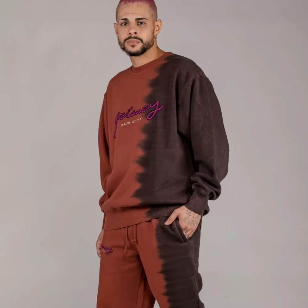 Grimey Sudadera "Dust Storm" Tie & Dye Crewneck - Brown | Fall 22 Store