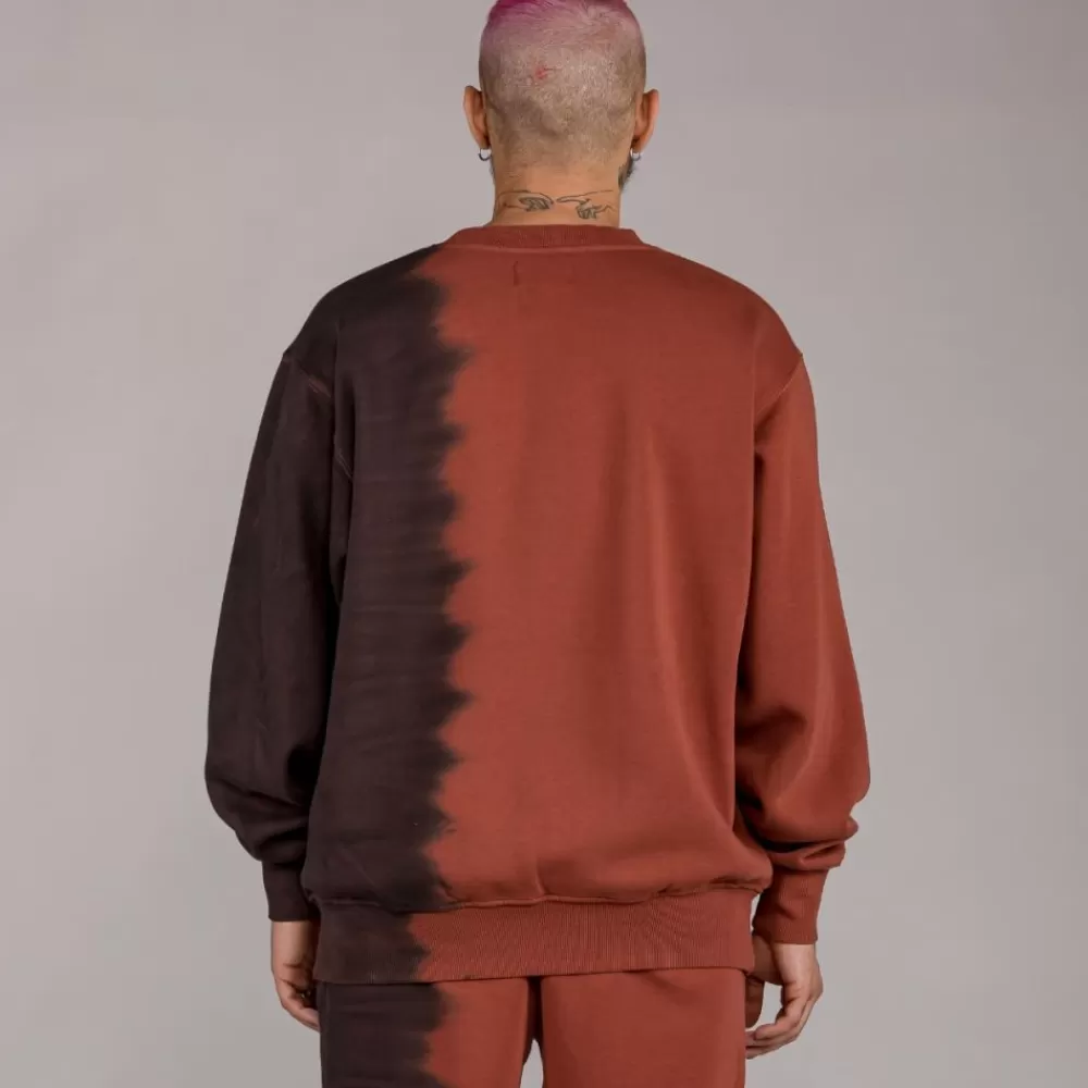Grimey Sudadera "Dust Storm" Tie & Dye Crewneck - Brown | Fall 22 Store