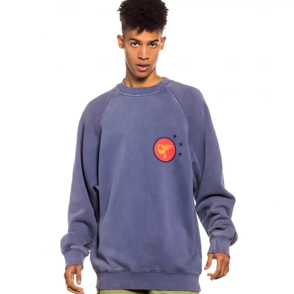 Grimey Sudadera "Glorified" Crewneck - Washed Blue | Spring 22 Shop