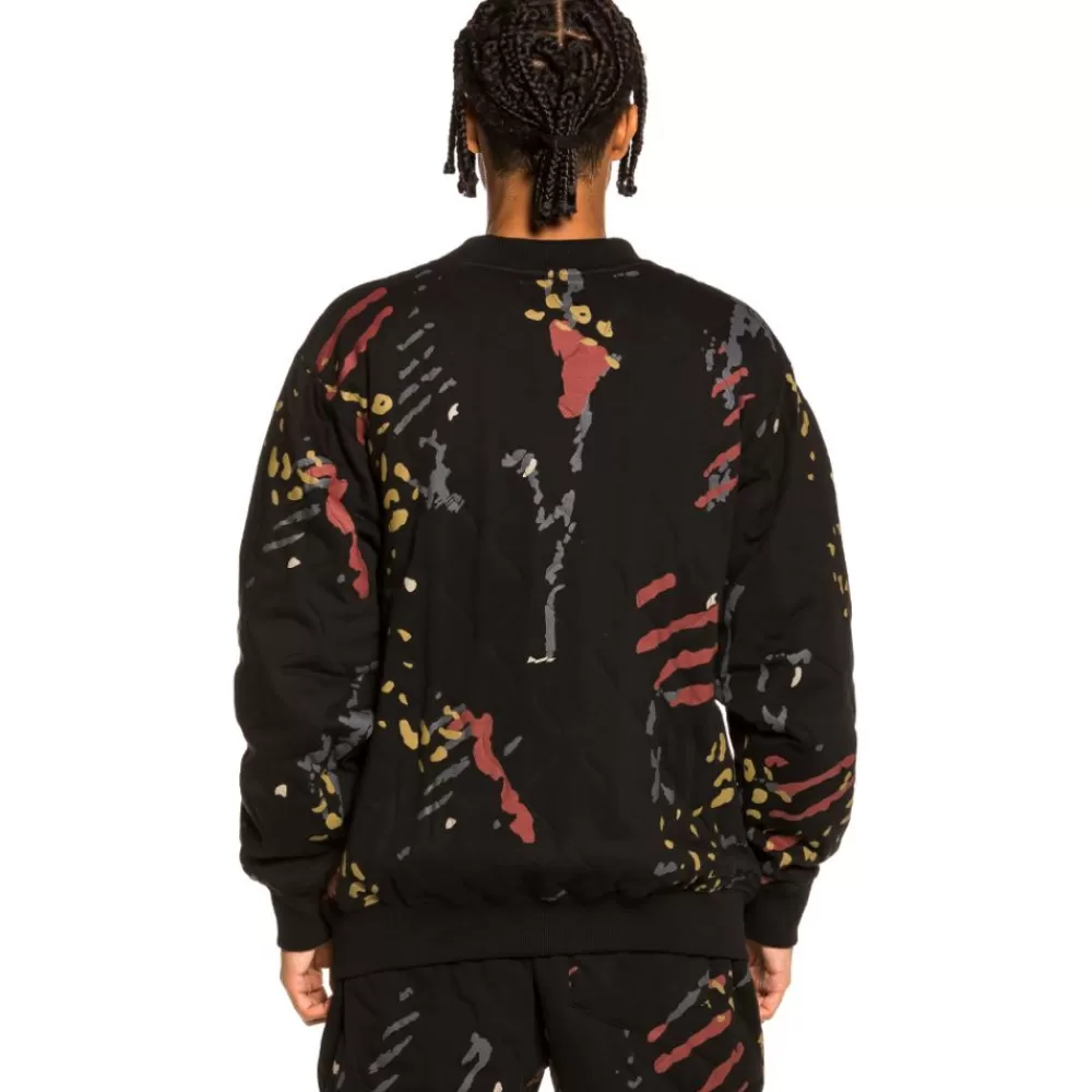 Grimey Sudadera "Jazz Thing All Over Print" Padded Crewneck - Black | Fall 21 Cheap