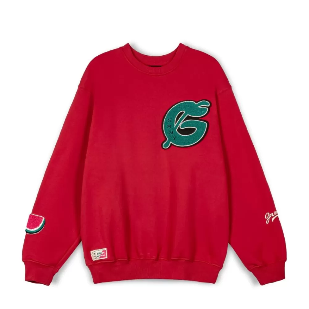 Grimey Sudadera Nablus Vintage Crewneck - Dark Red | Fw23 Shop
