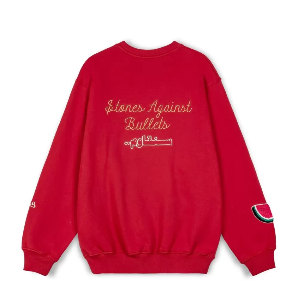 Grimey Sudadera Nablus Vintage Crewneck - Dark Red | Fw23 Shop