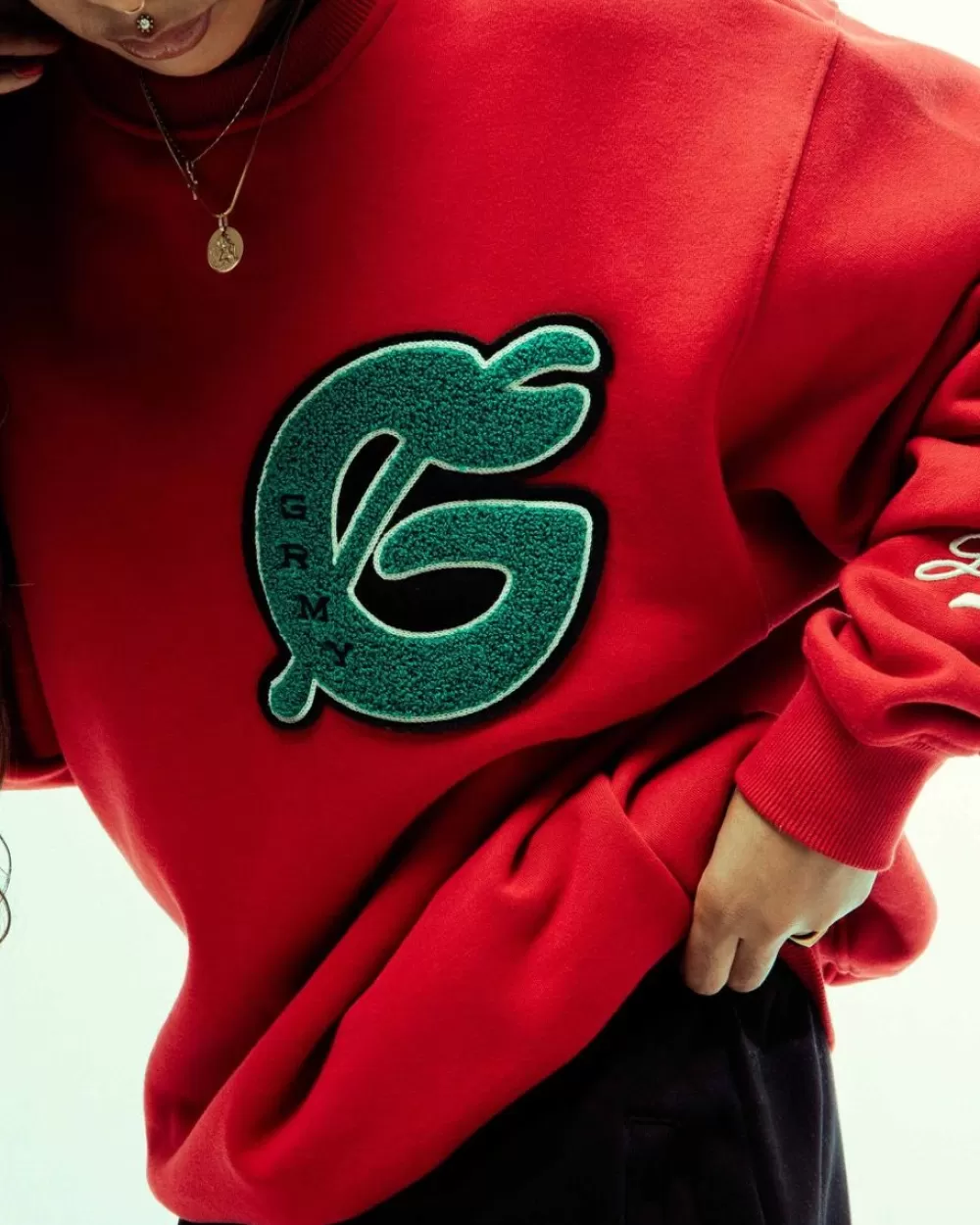 Grimey Sudadera Nablus Vintage Crewneck - Dark Red | Fw23 Shop