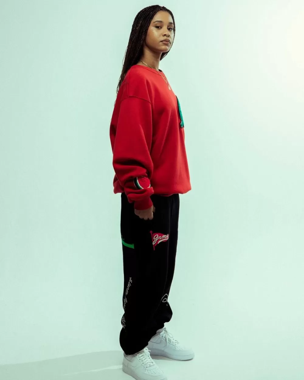 Grimey Sudadera Nablus Vintage Crewneck - Dark Red | Fw23 Shop