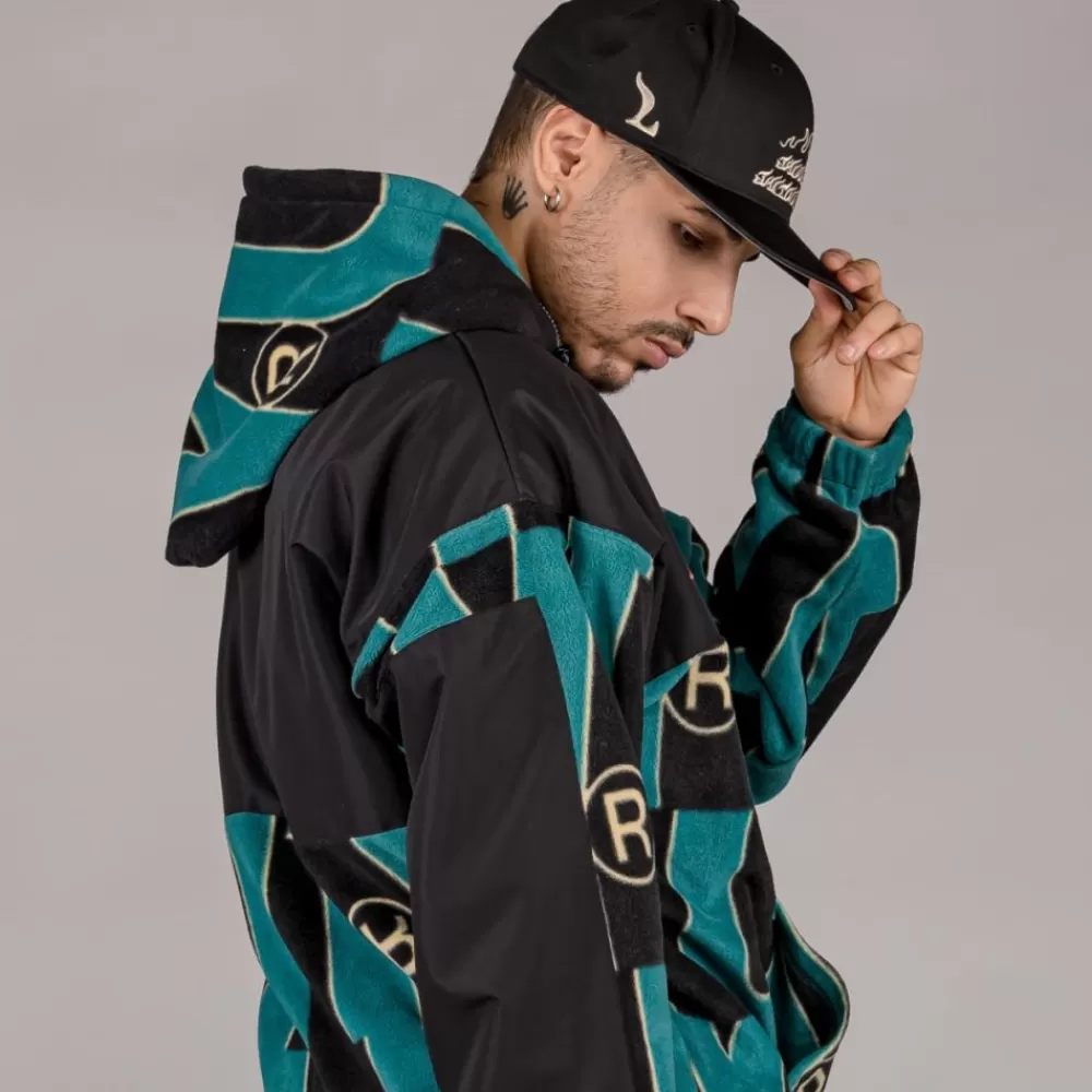Grimey Sudadera Snow Fox All Over Polar Fleece - Blue | Winter 22 Flash Sale