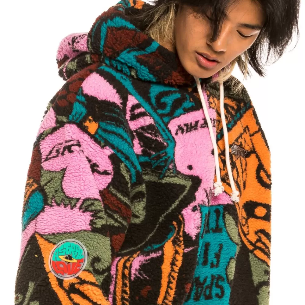 Grimey Sudadera Space Lady All Over Jacquard Sherpa - Blue | Winter 21 Sale