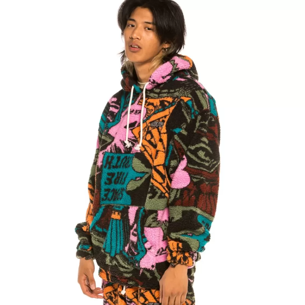 Grimey Sudadera Space Lady All Over Jacquard Sherpa - Blue | Winter 21 Sale