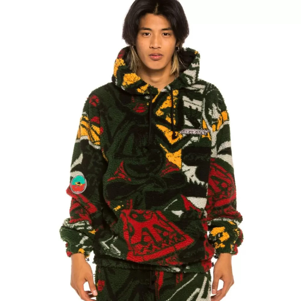 Grimey Sudadera Space Lady All Over Jacquard Sherpa - Orange | Winter 21 Cheap