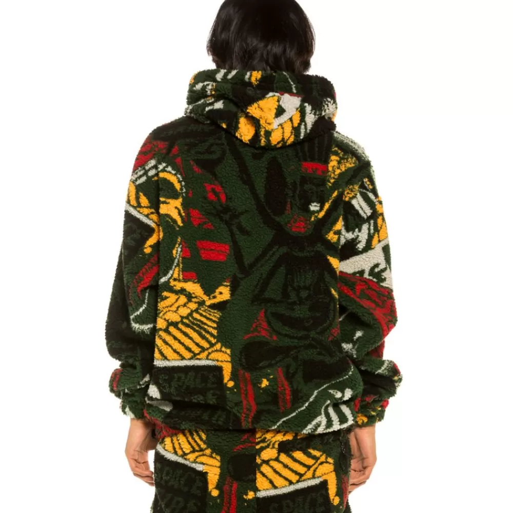 Grimey Sudadera Space Lady All Over Jacquard Sherpa - Orange | Winter 21 Cheap