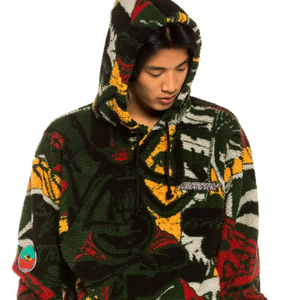 Grimey Sudadera Space Lady All Over Jacquard Sherpa - Orange | Winter 21 Cheap