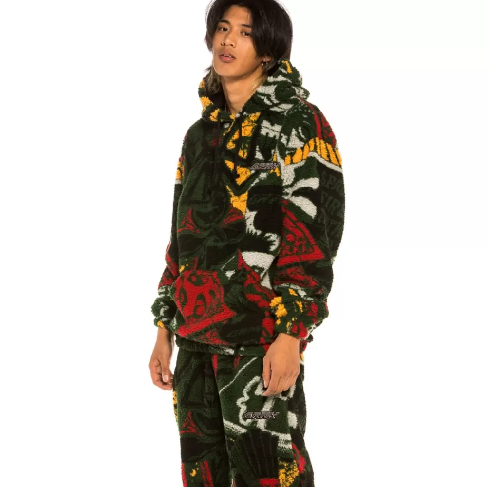 Grimey Sudadera Space Lady All Over Jacquard Sherpa - Orange | Winter 21 Cheap
