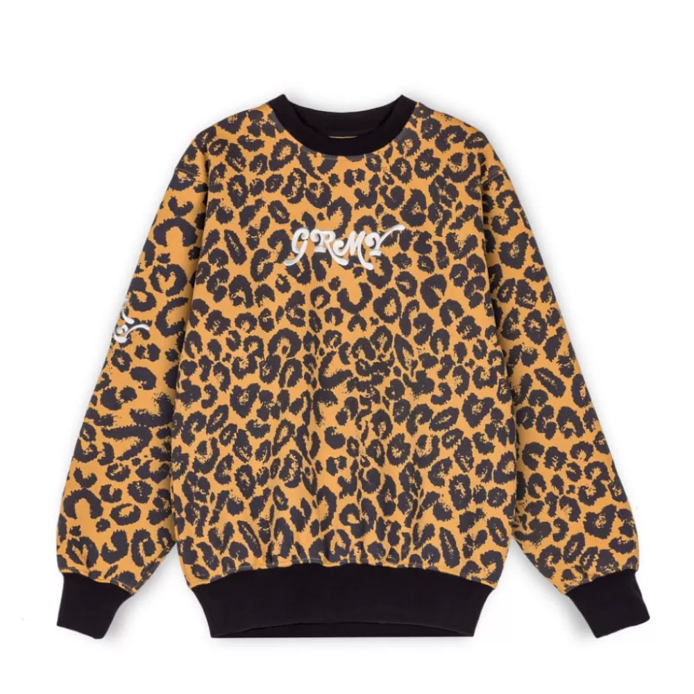 Grimey Sudadera "Westbound" All Over Print Crewneck - Leopard | Fall 22 Flash Sale