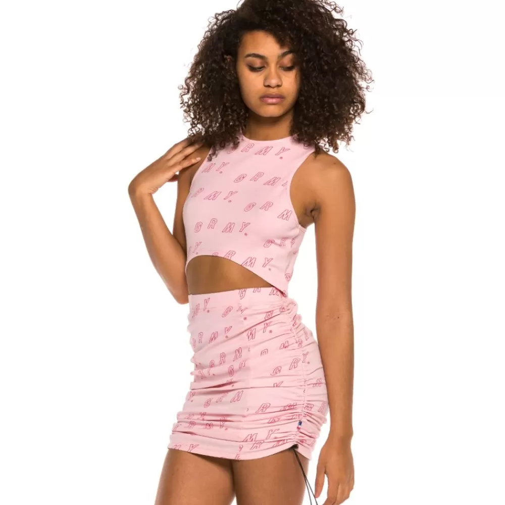 Grimey Top Chica Urmah Dojo All Over Print Ss20 Pink Flash Sale