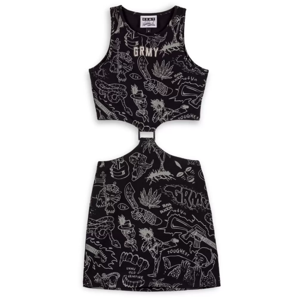 Grimey Vestido The Toughest - Black | Spring 23 Discount